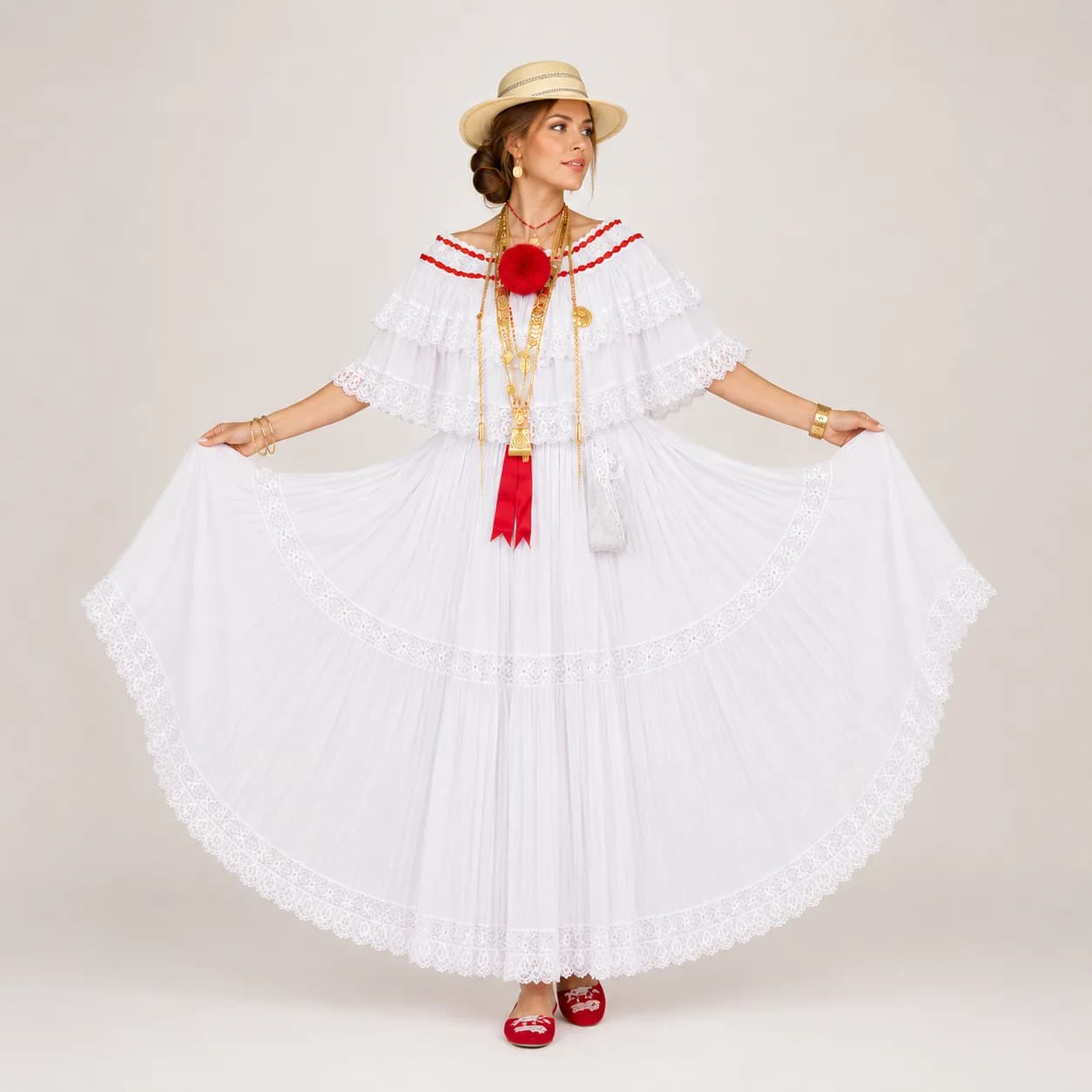 Pollera blanca
